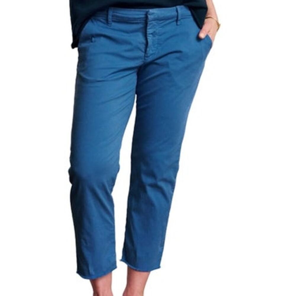 Frank & Eileen Wicklow Cropped Jeans Size 2 Blue Stretch Denim Raw Hem USA Made